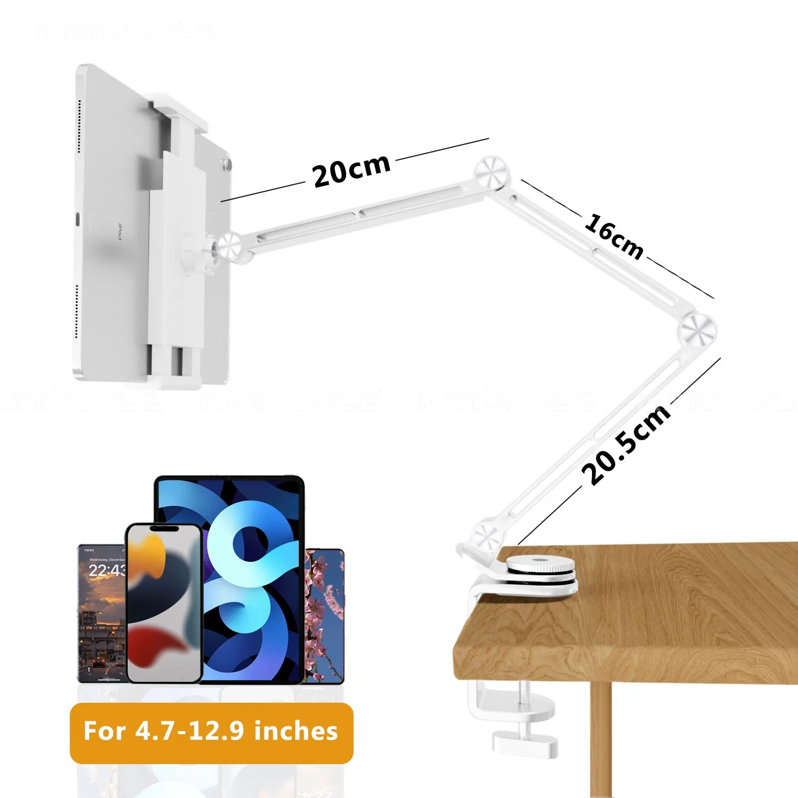 3 Rod Tablet Stand with 360 Rotation and Adjustable Angles Compatible With Tablets Phones and Laptops Portable and Foldable image 3