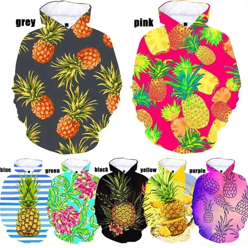 Autumn Winter Fashion 3d Pineapple Print Hoodie Men And Women Universal Hoodie Couple Hoodie Casual Comfortable Hoodie Male Tops