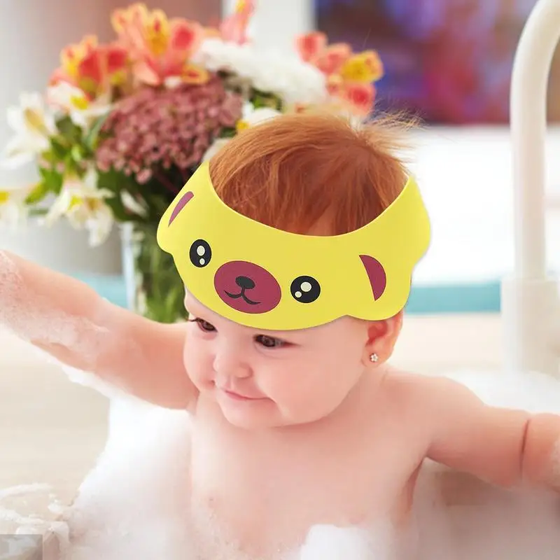 Gorro para Baby Shower para lavar el cabello, Protector de visera para cabezal de lavado ajustable suave, gorro con protección ocular, gorra con visera de seguridad