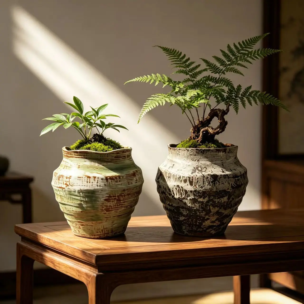 HYS ceramic flower pot wabi sandy wind desktop potted plant green plant succulent old flower utensils succulent landscaping pot