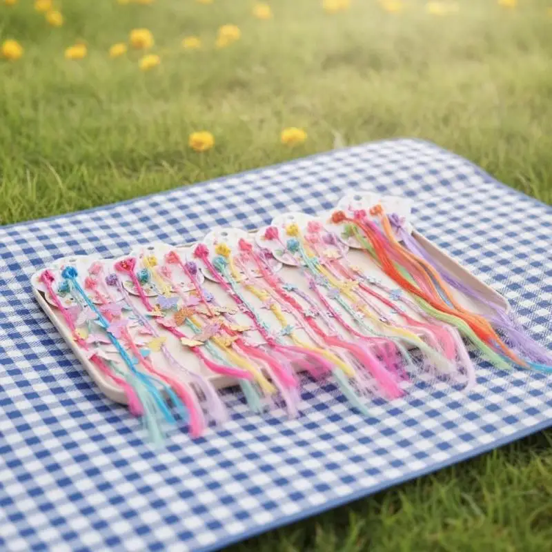 New！Colorful Children Wig Braids Fairy 6Pcs/Set Headwear Accessories Candy Butterfly Star Princess Girl Gripper Clip Hairpin