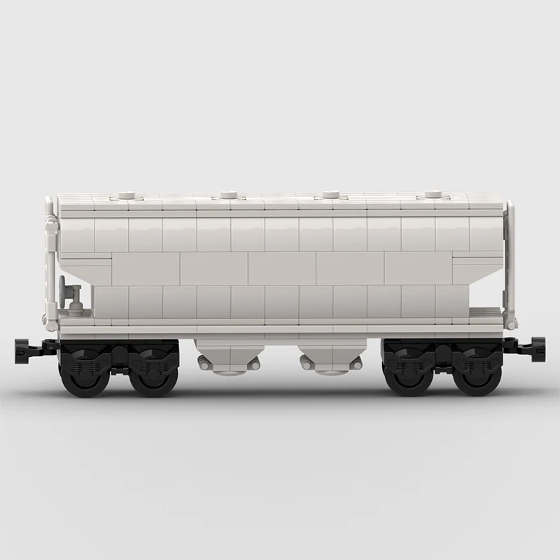 Modelo de coche de ciudad, ladrillos de construcción MOC, tolva cubierta de ferrocarril estadounidense, tecnología Modular, regalos, vacaciones, montar, juguetes para niños, traje