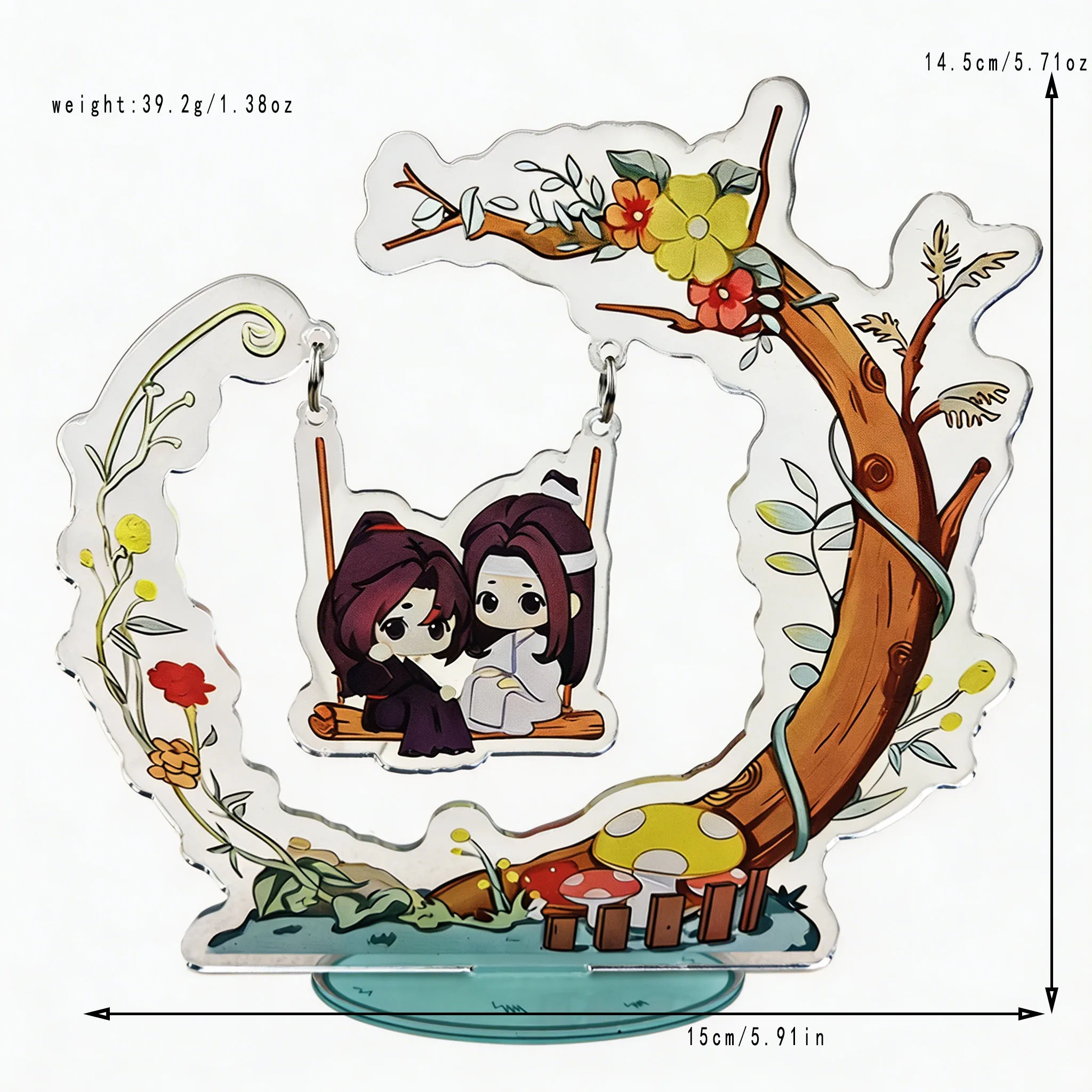 Forest Tree Swing Design Mo Dao Zu Shi Acrylic Stand Kawaii Q-style Wei Wuxian & Lan Wangji Table Ornament