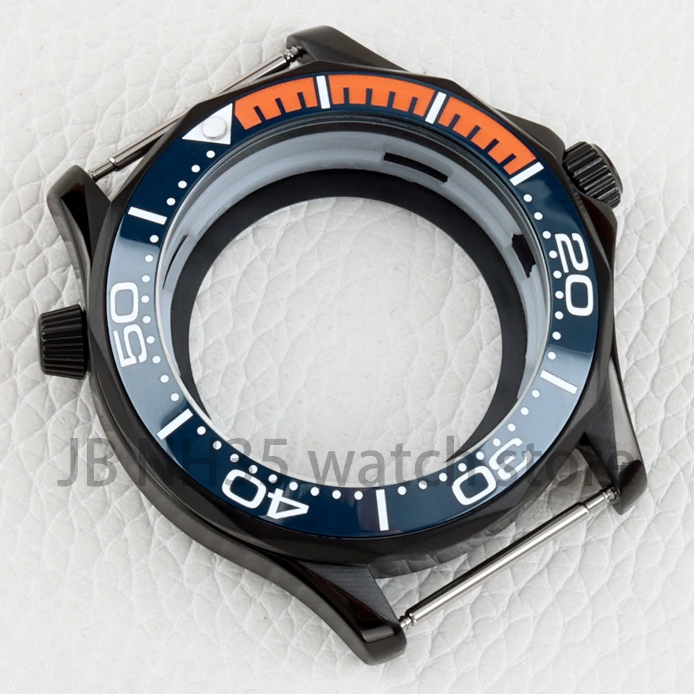 

NH35 41mm Black Watch Case Hight Quality Stainless Steel Bracelet Fit Seiko Seamaster NH35 NH36 Automatic Movement 31mm Dial