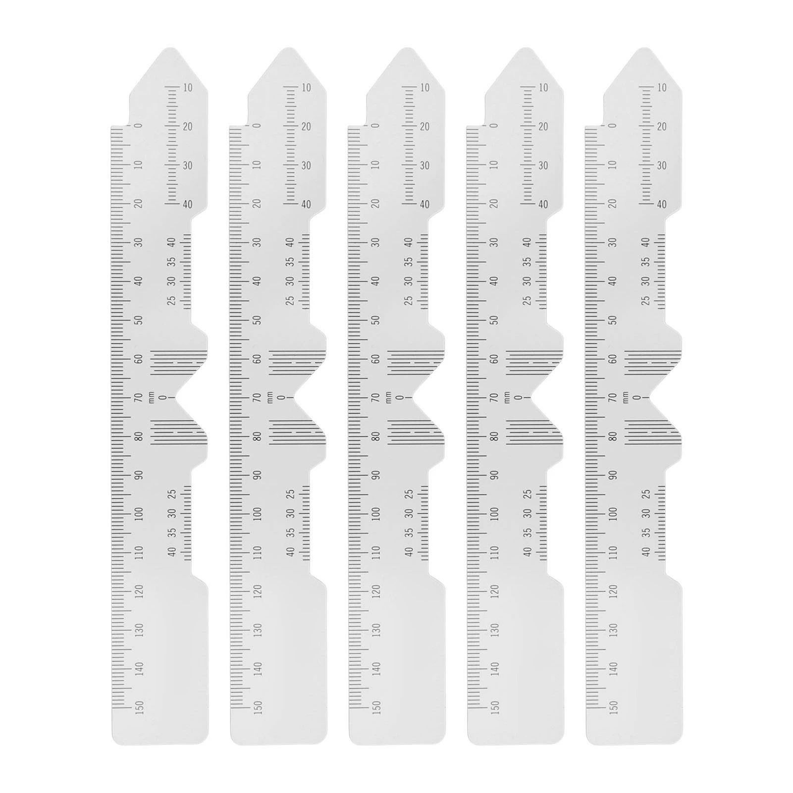 5pcs Ophthalmic PD Ruler Clear Data Marking Smoothing Edges Pupillary Distance Ruler for Hospitals