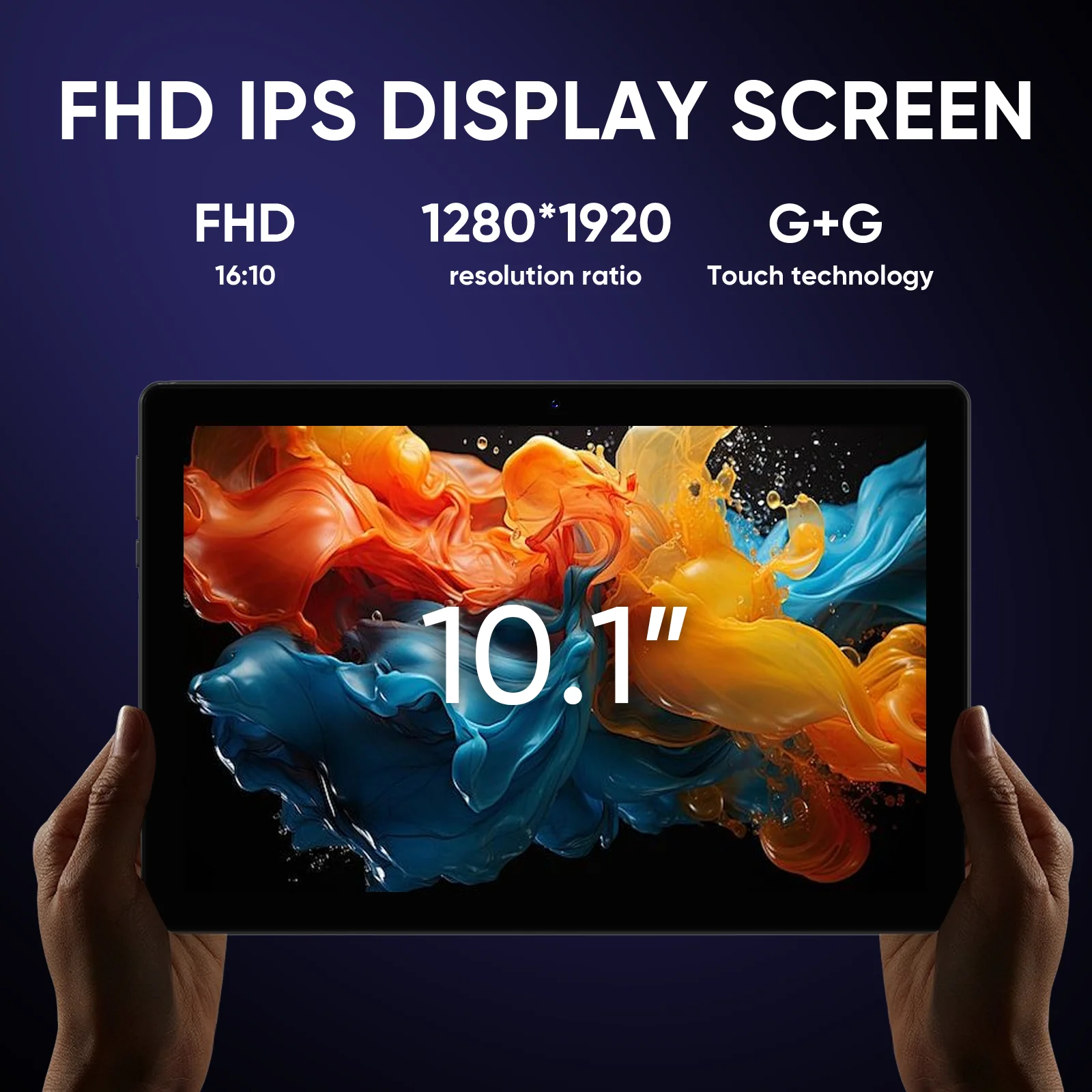 I-Atar 2025 Nuovo tablet da 10,1 pollici, sistema Android 12,0, 4Gb Ram+64Gbrom, processore Quad-Core, display HD 1280*1920 Ips, tablet computer con doppia fotocamera, supporto 2.4G Wifi, batteria integrata da 6000Mah, regalo ideale per feste per le vacanze, computer tablet per studenti
