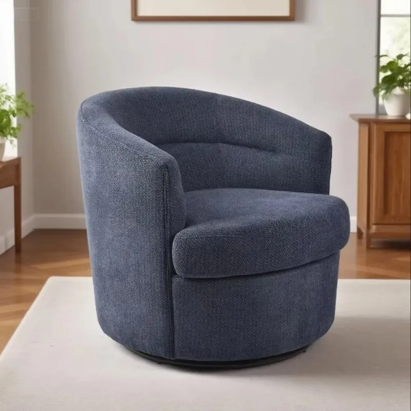 Modern 360 rotating accent chair soft coffee table decorative fabric casual armchair