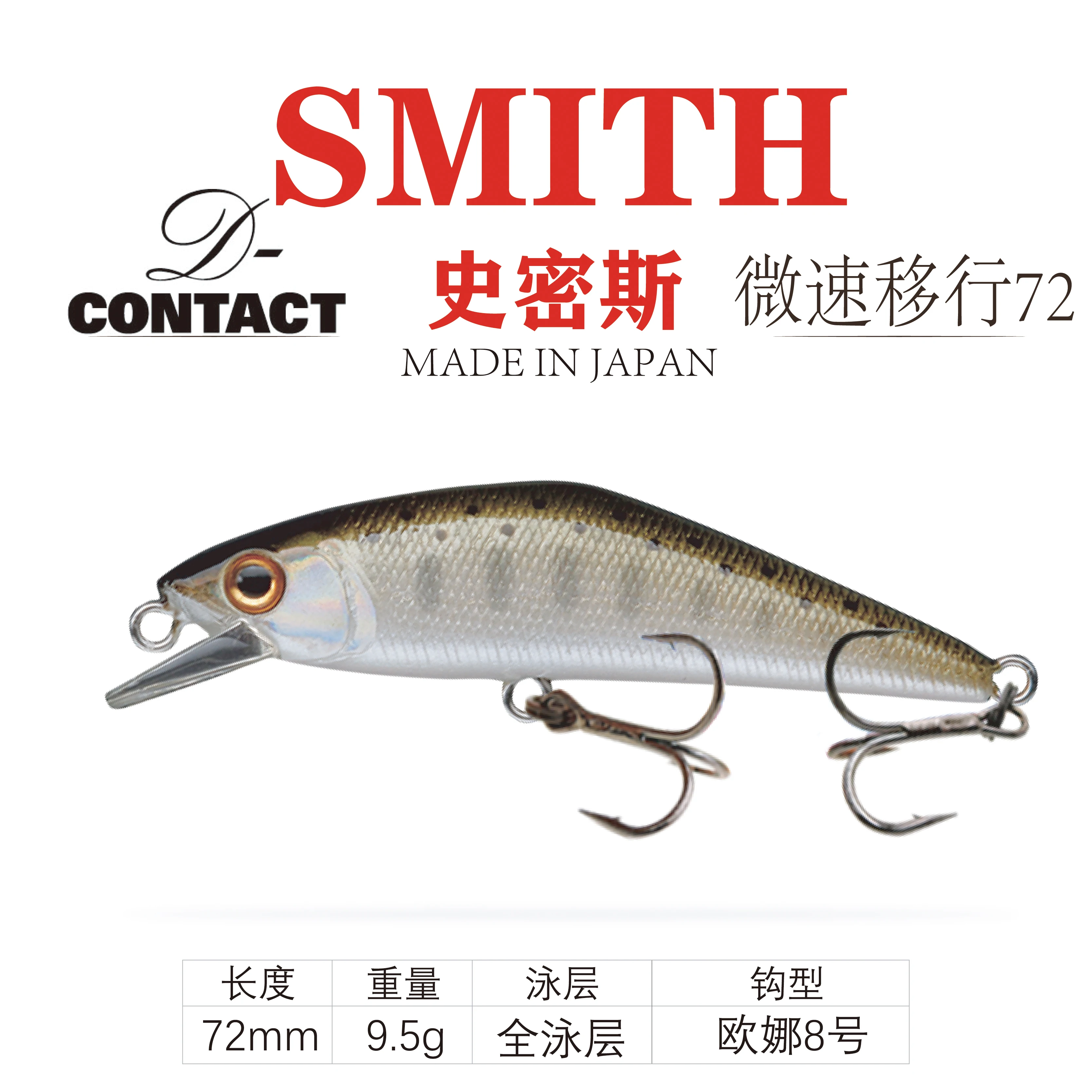 

Smith Micro-speed 72 SMITH Lure Bait Speed Sinking Mino 9.5g Micro-object Stream Trout Mouth Imported From Japan