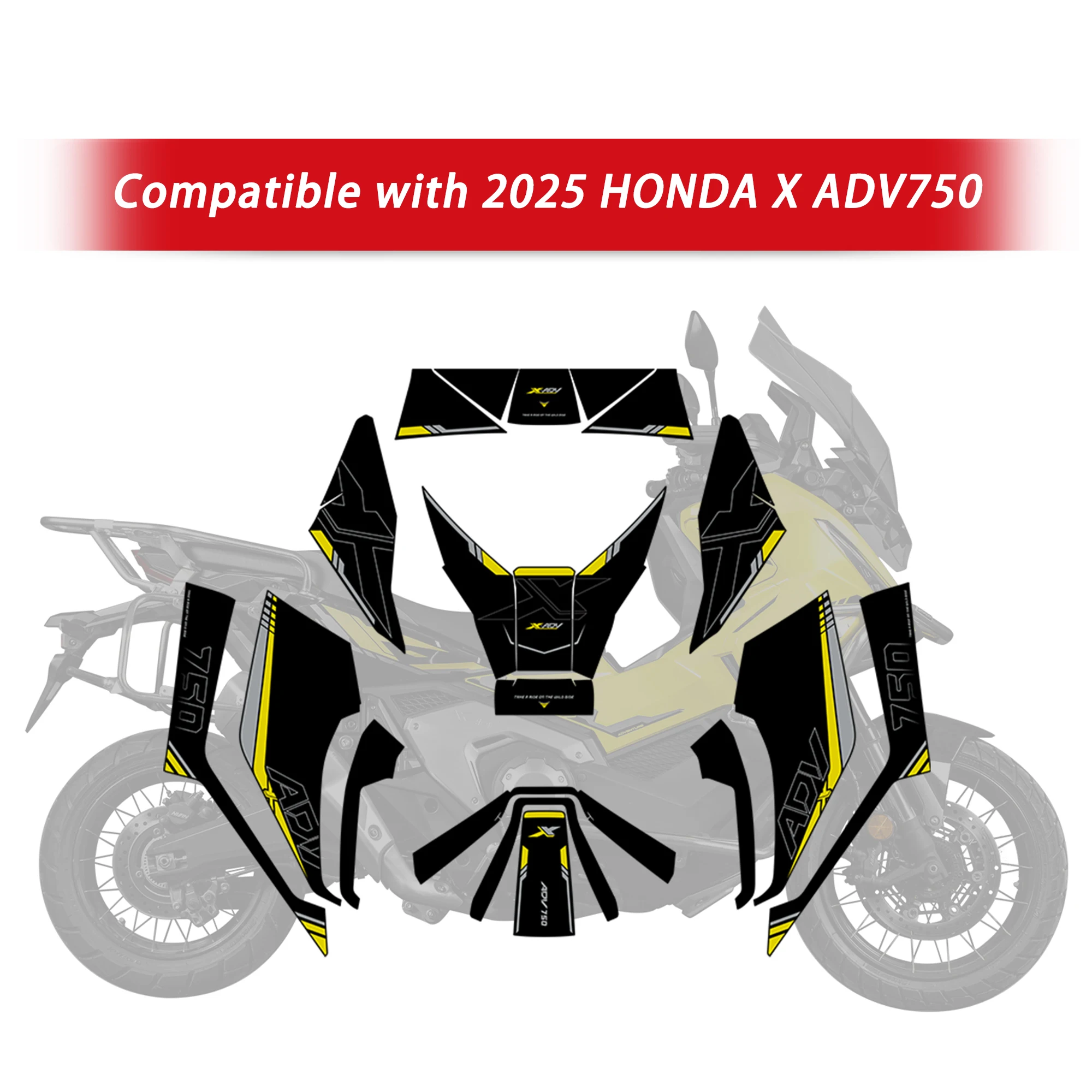 Motorcycle Anti Slip Tank Pad Compatible with HONDA XADV750 Fuel Tank Protective Sticker Resistant Modification Accessories 6