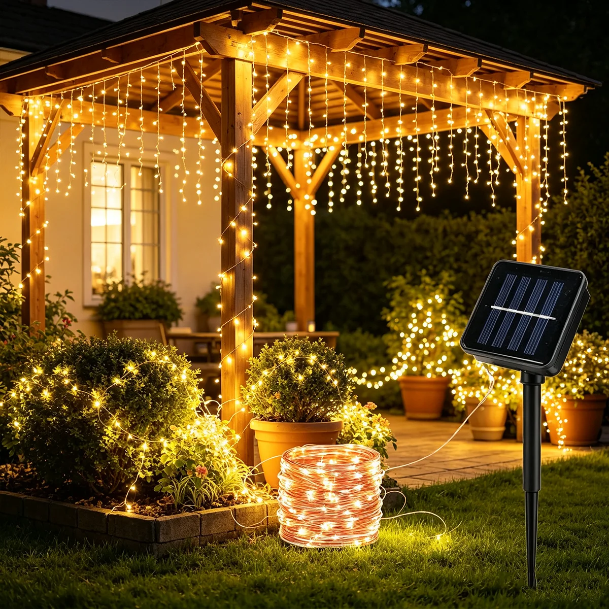 Solar Fairy Lights Flexible Co - огляд і ціна Outdoor Lighting On Trees