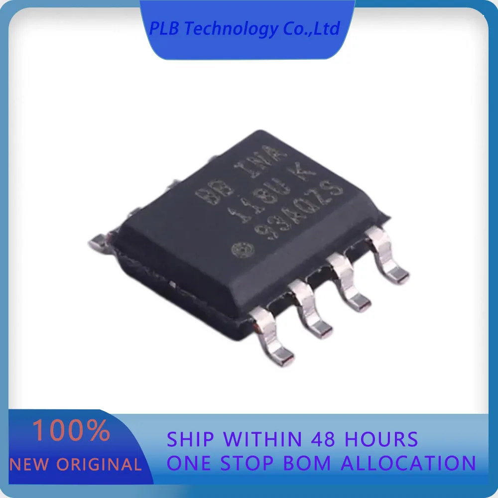 1PCS/LOT INA118U/2K5 INA118  1nA 25uV 0.9V/us 1.0 SOIC-8 Instrumentation Amplifiers Original Stock