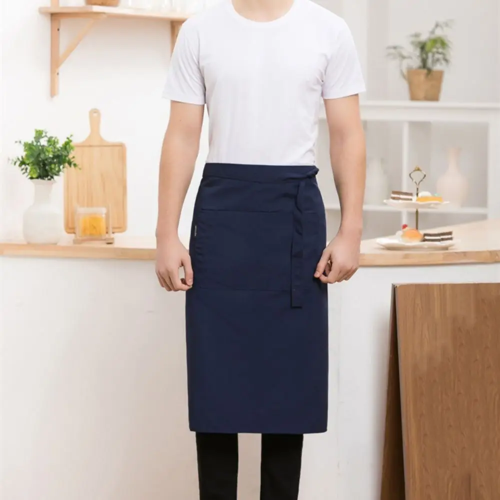 Demi-tablier antisalissure réglable, uniforme de Chef de couleur unie, tablier de cuisine Durable et étanche, utilisation en cuisine