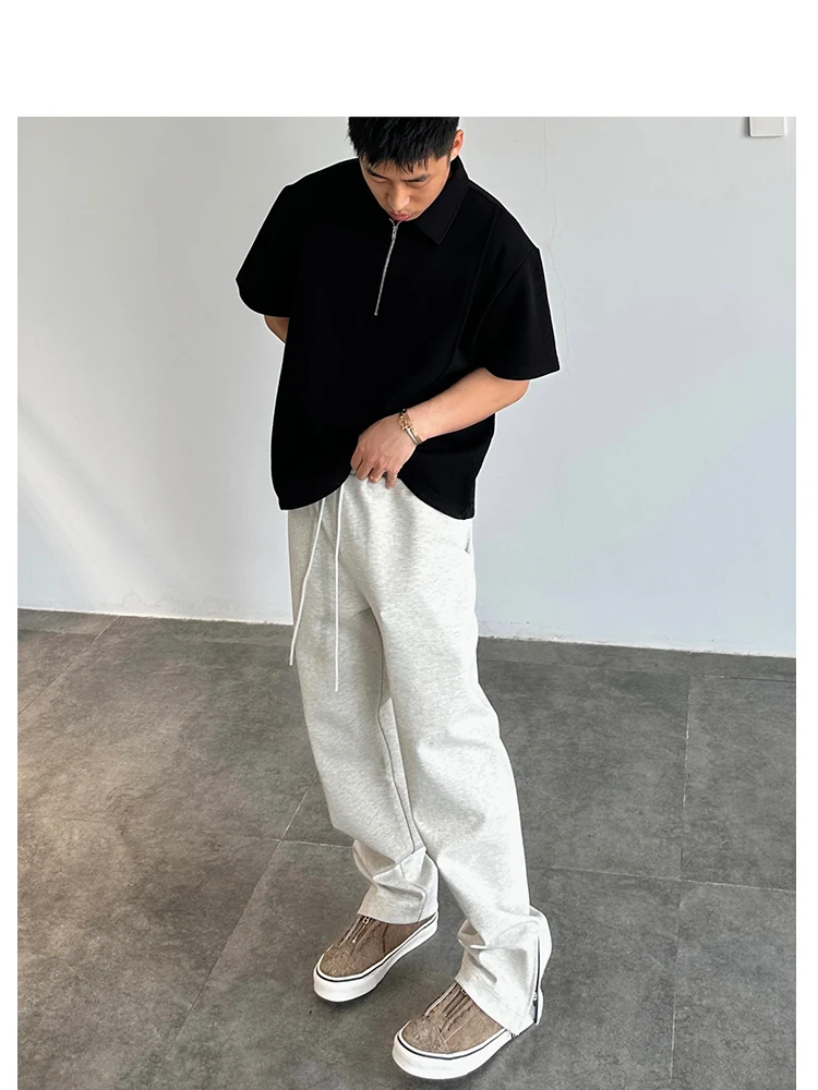 

Брюки Cleanfit из двустороннего хлопка прямого кроя с молнией, повседневные, длинные, осенние, модные, молодежные