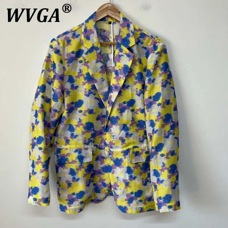 

WVGA весна лето новый мужской Tide Techwear High Street жаккардовый дизайн пиджак нишевый свободный шикарный повседневный повседневный костюм-пальто Ins W7451