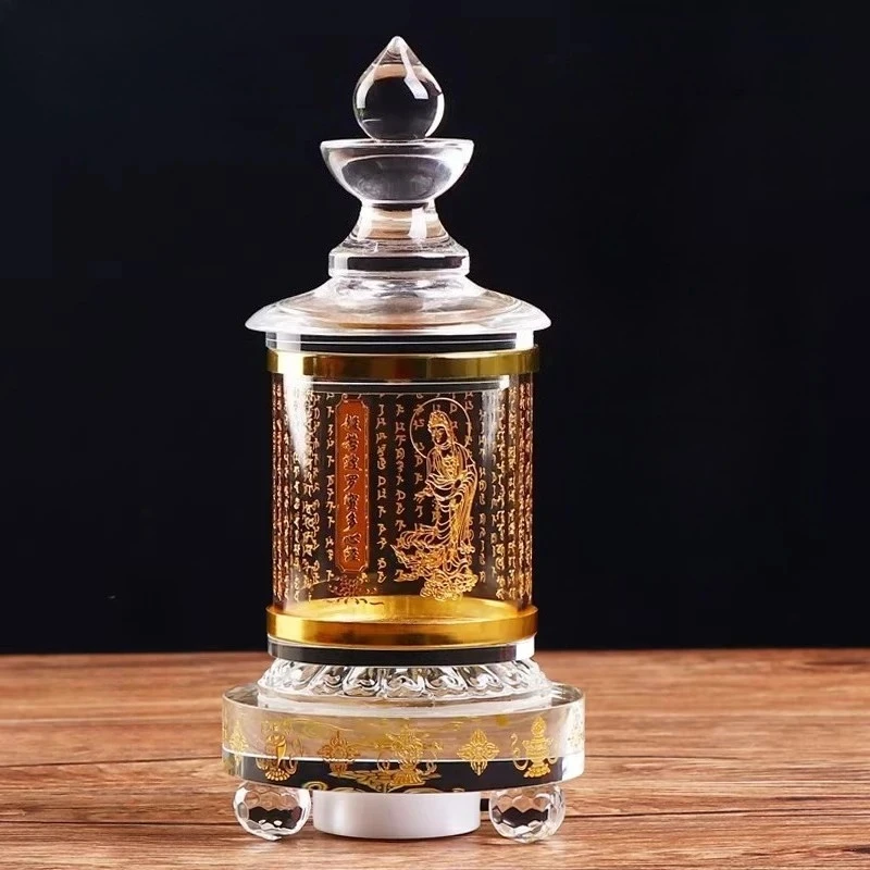 Crystal Relic Pagoda Pagoda Ornaments Great Compassion Curse Tower Buddhist Supplies Household Buddhist Hall Offering Ornaments