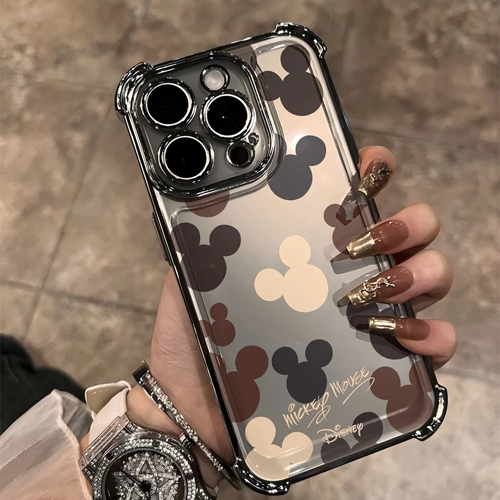 Cute Mickeys Mouses Plating Phone Case For Samsung A37 A57 A07 A36 A16 A06 A35 A55 A25 A26 A05s A15 A54 A34 A24 A14 A05 A04 4G5G
