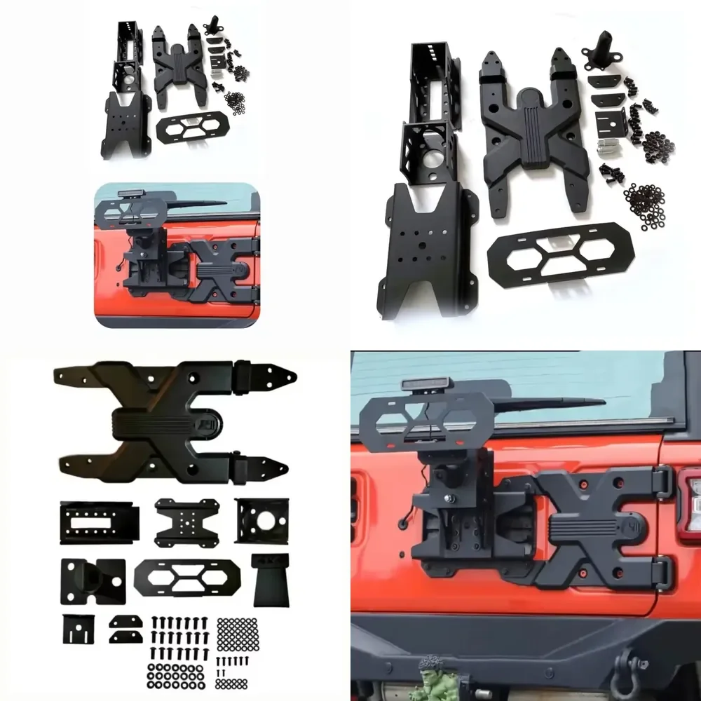 Exterior Accessories Reinforced Hinge Mount Tailgate Spare Tire Adjustable Bracket for Wrangler JL 2018+ Wheel Bracket