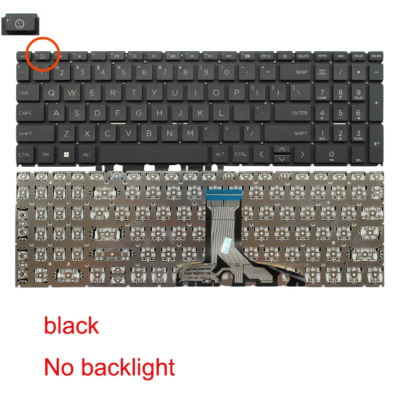 Untuk laptop Book Pro 15-FD 15-FC TPN-Q286 TPN-Q287 250 255 G10, ganti keyboard.