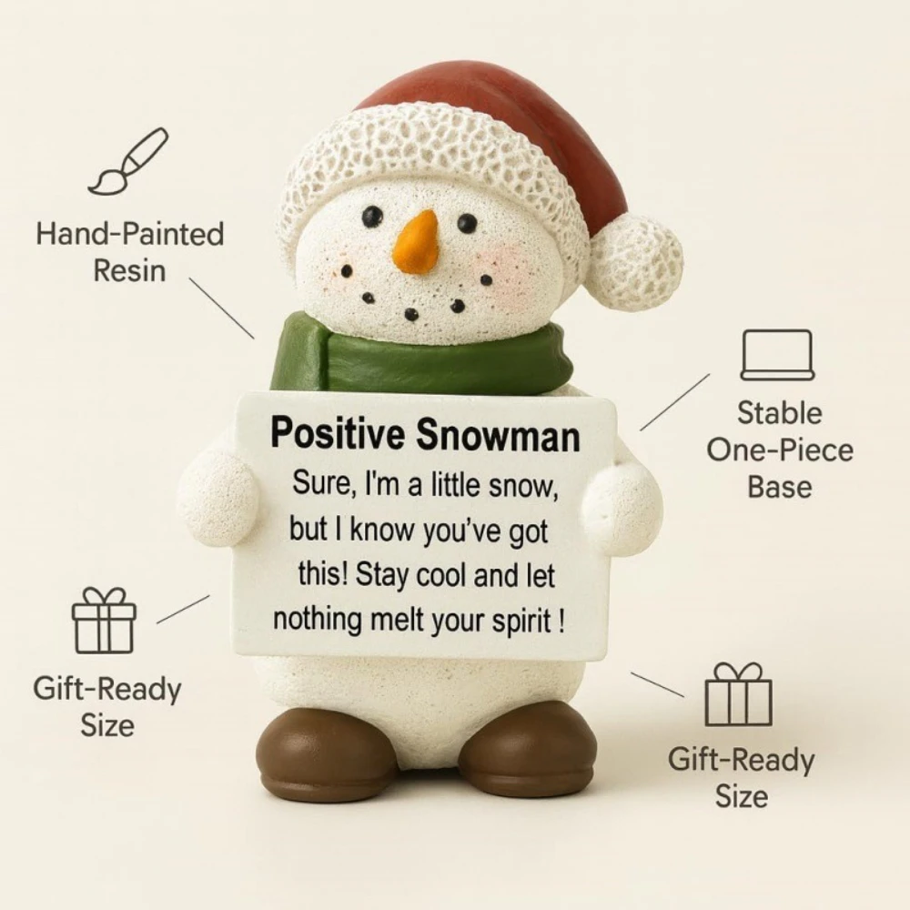 Hand-painted Mini Inspirational Christmas Decoration Snowman Inspirational Statue Office Desk