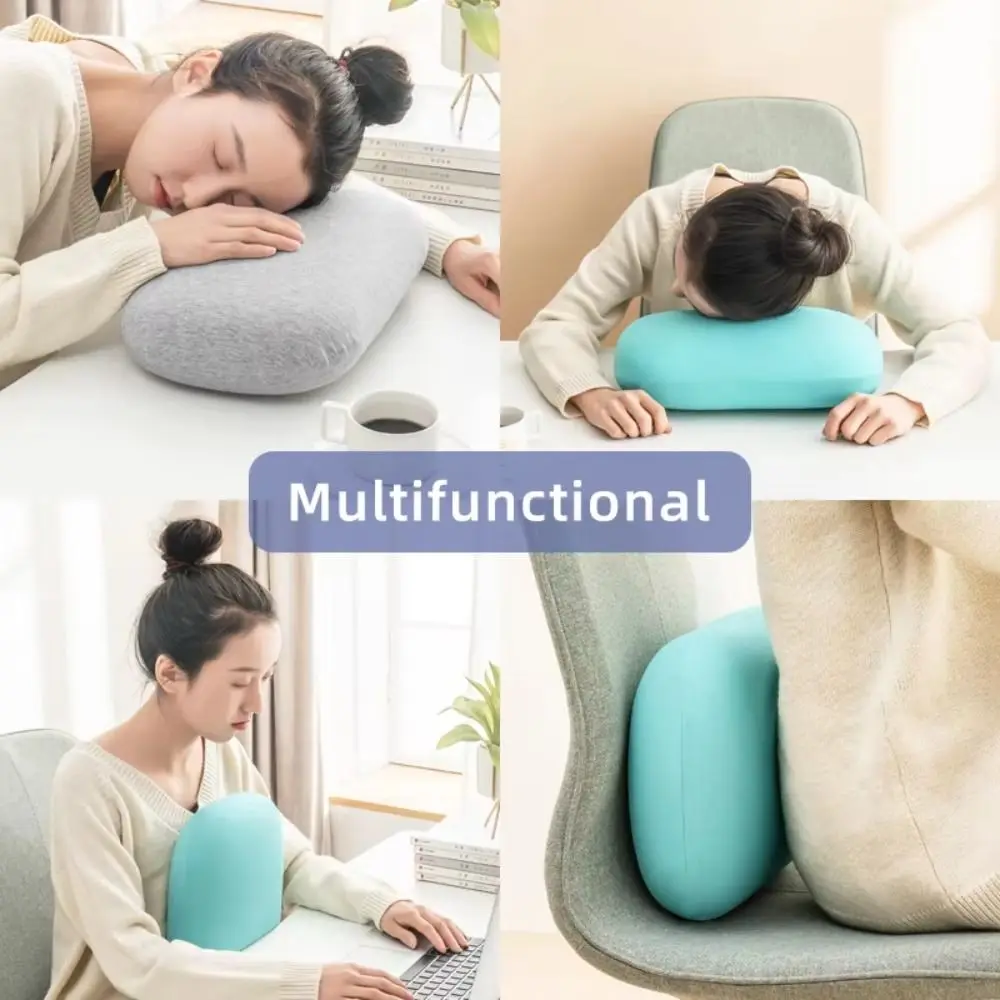 Portable Sponge Nap Pillow Macaron Color Cervical Support Neck Pillow Soft Multifunction Travel Sleeping Pillow Office