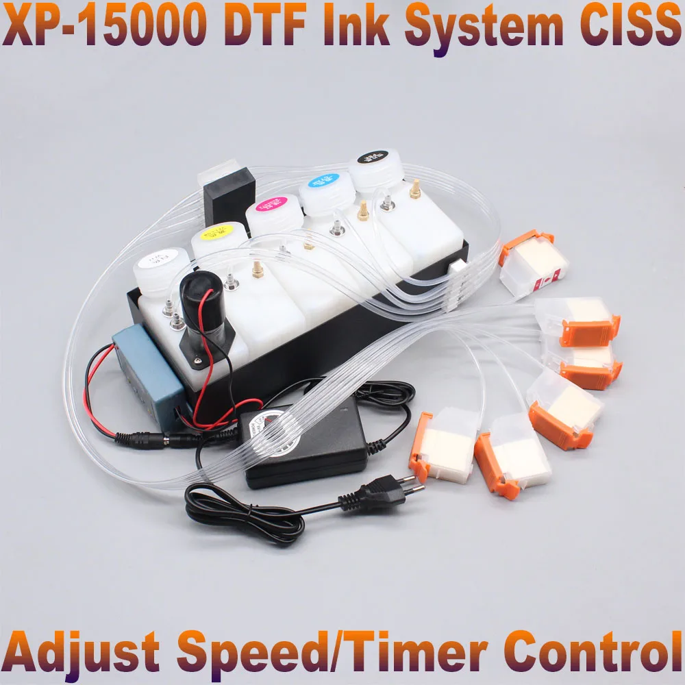 DTF CISS Ink System XP15000 Printer For Epson XP 15000 DTF Ink Supply Dtf Kit XP-15000 White Ink Tank Adjust Speed Stirrer Timer