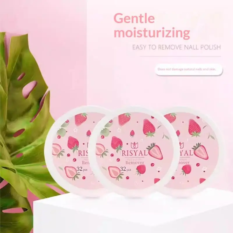 32pcs/Box Disposable Nail Removal Supplies Natural Safe Nail Polish Glue Removal Towel Nail Piece Manicure Tools