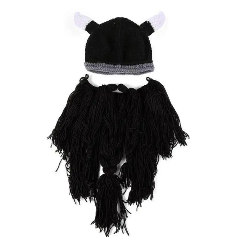 Bonnet à barbe Viking drôle 652F, chapeau en corne, accessoires Cosplay fête d'halloween exquis, capuchon d'oreille pour