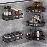 HOStorage-Étagère d'angle murale sans perçage T1, support de rangement pour douche 4