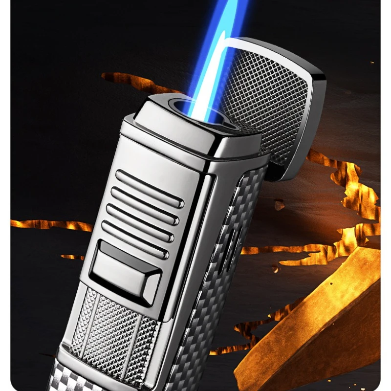 JOBON Metal Windproof Direct Blue Flame Butane Gas Torch Lighter Visible Gas Window Portable Cigar Lighters Smoking Gift for Men