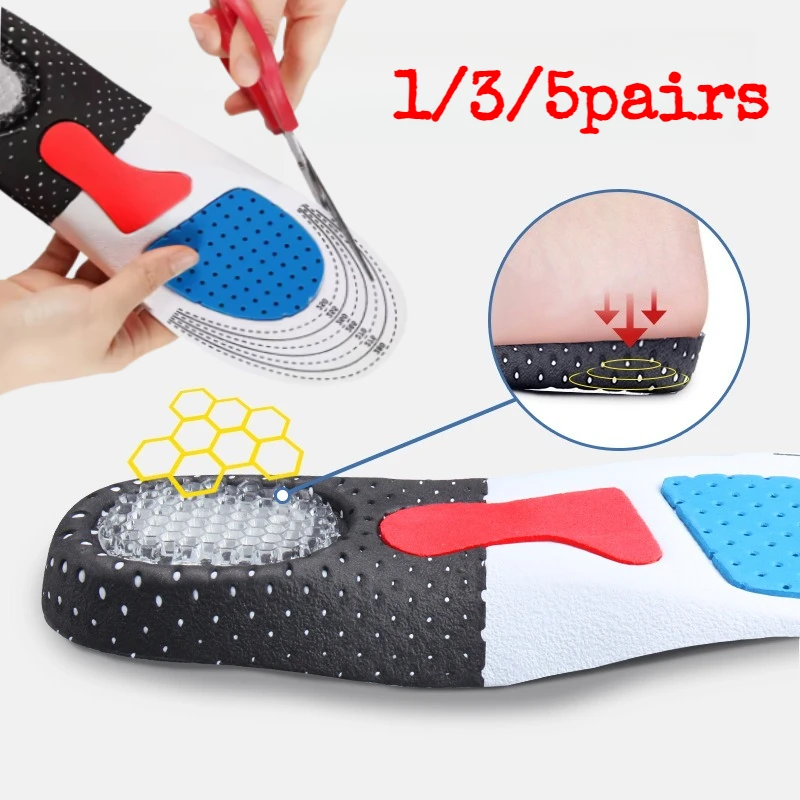 

Silicone Sport Insoles Shock Absorption Orthopedic Arch Support Shoe Pad Unisex Gel Insoles Insert Cushion Sports Sneakers Sole