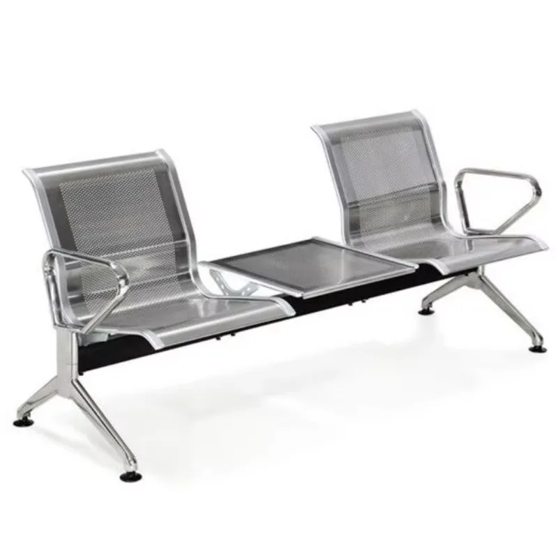 3-Seater 304 Solid Stainless Steel Public Waiting Chair | Hospital Clinic Row Seating, Station Rest Bench