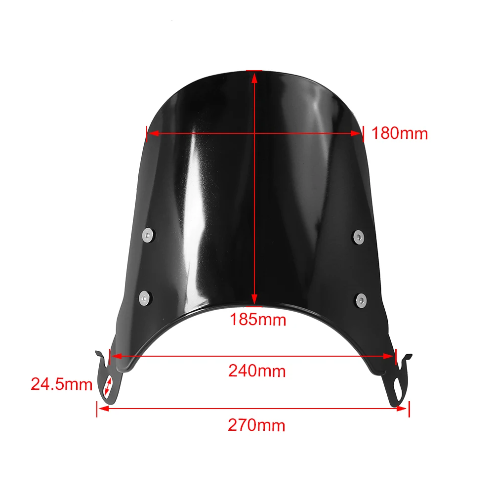 Universal Motorcycle Compact Sport Wind Deflector Windshield 4-7\'\' Headlamp Fit For Yamaha Harley Honda KTM