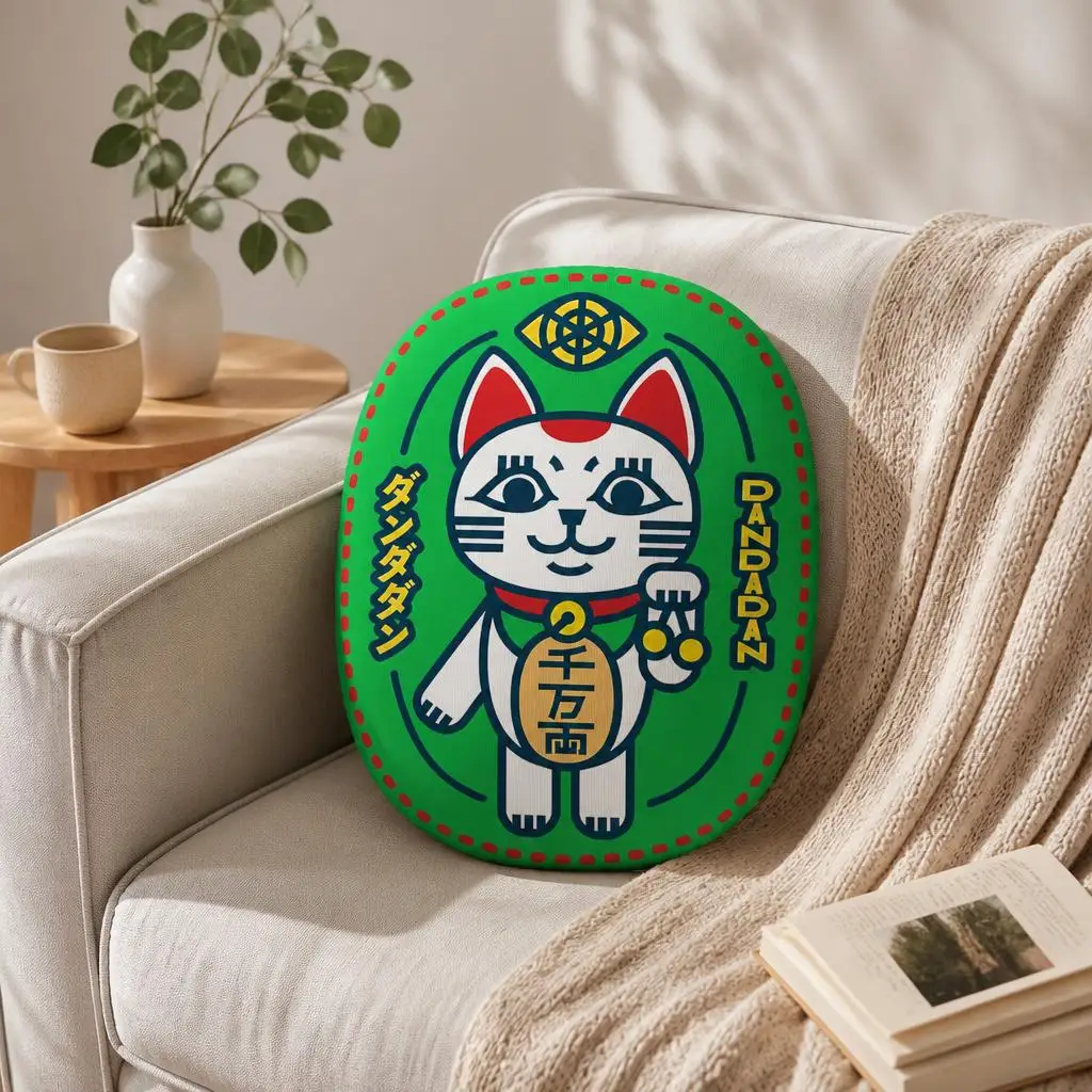Lucky Baba Cat Dandadan Turbo Granny Plush Pillow Cushion Irregular Stuffed Throw Pillow Home Decor Gift Sofa Bed Couch