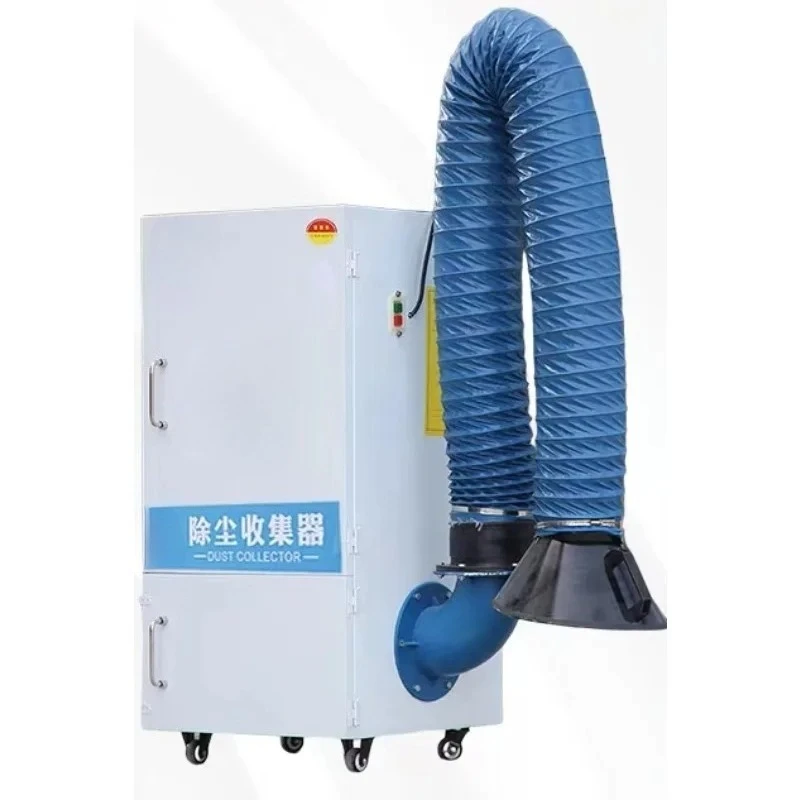 Mobile Industrial Pulse Jet Bag Dust Collector, Portable Dust Extractor for Metal Grinding, Polishing, Welding Workshop Dust Rem