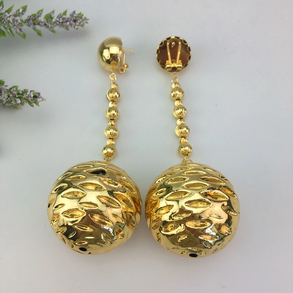 Yuminglai Fashion Luxury Dubai Jewelry Accessories Superior Quality Goldplated Earrings for Women FHK19198