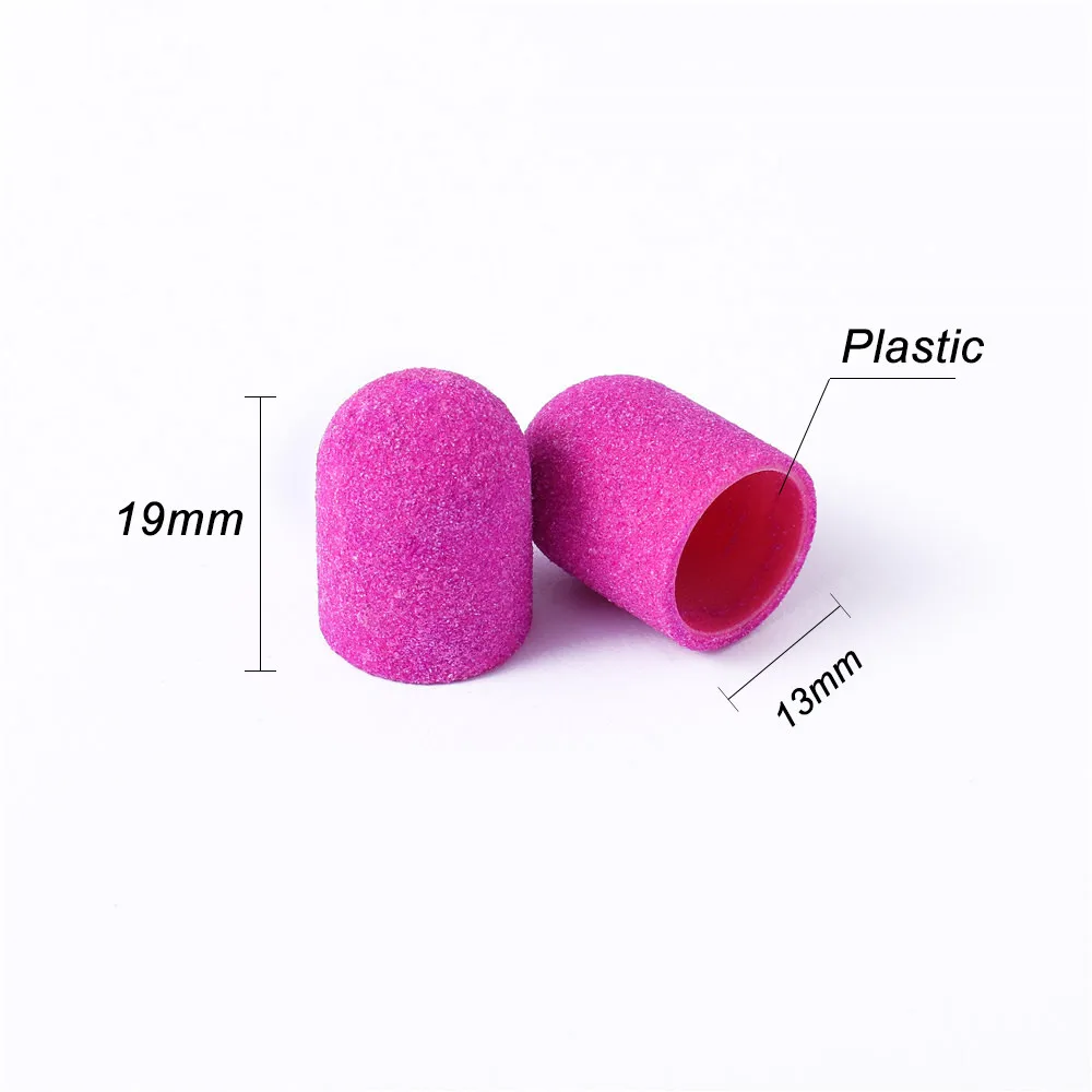 2 حجم الرملي العصابات كتلة غطاء المهنية باديكير العناية بالقدم أداة حصى مسمار الرملي قبعات الكهربائية مسمار الحفر القواطع مع هدية