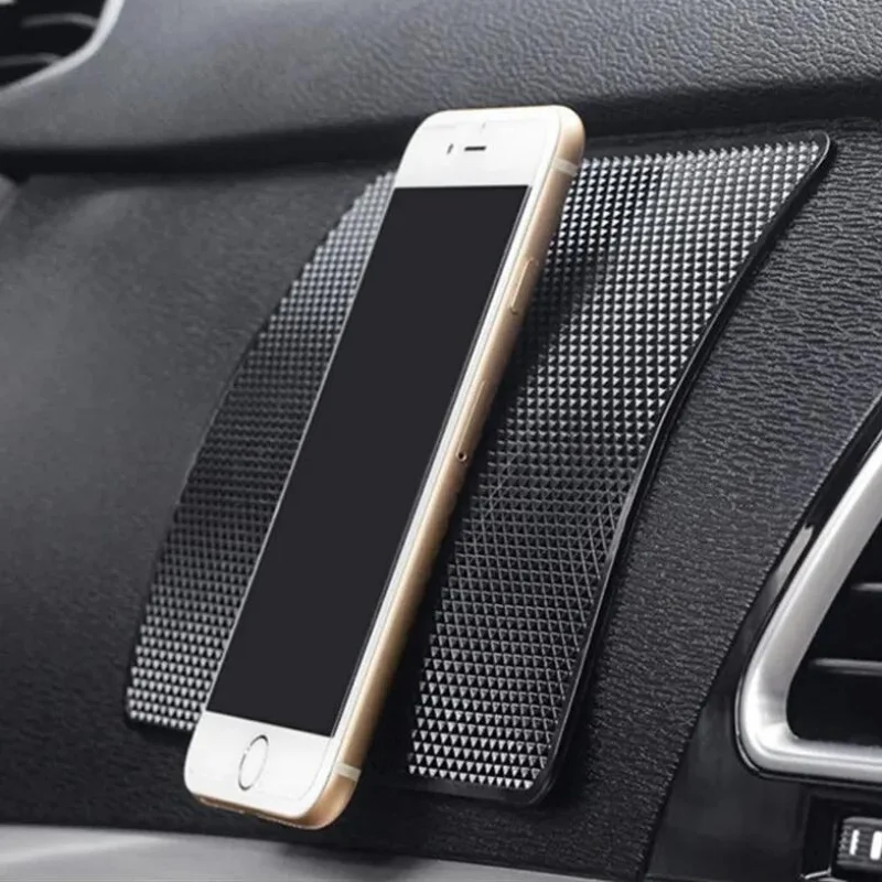 High‑Temperature Resistant Anti‑Slip Car Mat 1pc, Dashboard Storage Holder for Phone & Glasses, Car Interior Supply