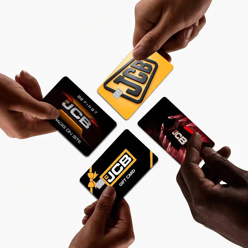 Excavator J-JCB logo Credit Card Skin Stickers for VISA Bank Card Transportation Card Waterproof Sticker Anti-scratch Women Gift