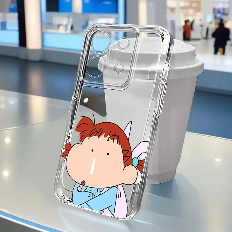 

Comics C-Crayons S-Shin-chans Phone Case For Xiaomi Redmi Note 15 14 13 12R 12 11E 9 9T 8 8T Pro Plus 5G Transparent Soft