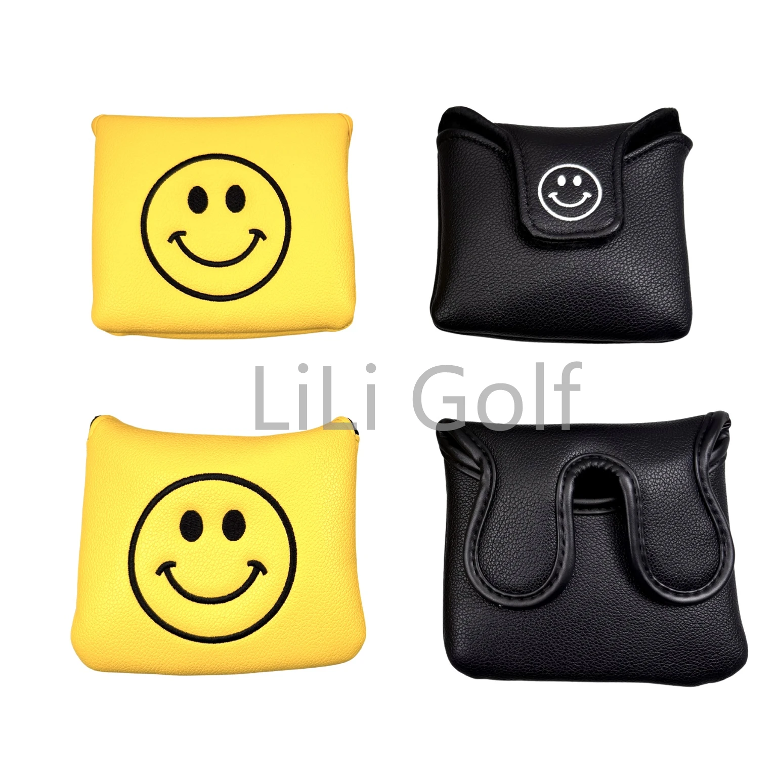 

Golf Pattern Putter Club Cover PU Leather Large Mallet Golf Club Head Cover Magnetic Closure Golf Head cover