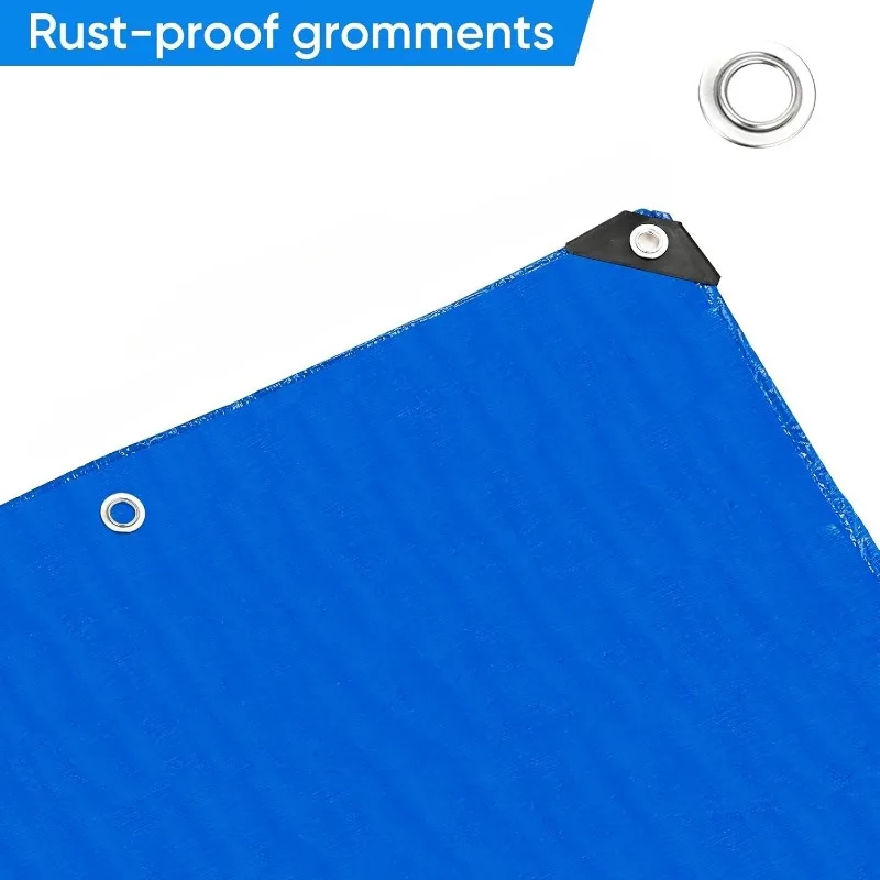 

【Tear-Resistant Outdoor Tarpaulin】Made of Thickened Pe, with Blue-Orange Double-Sided Protection, Waterproof, Uv-Resistant and F