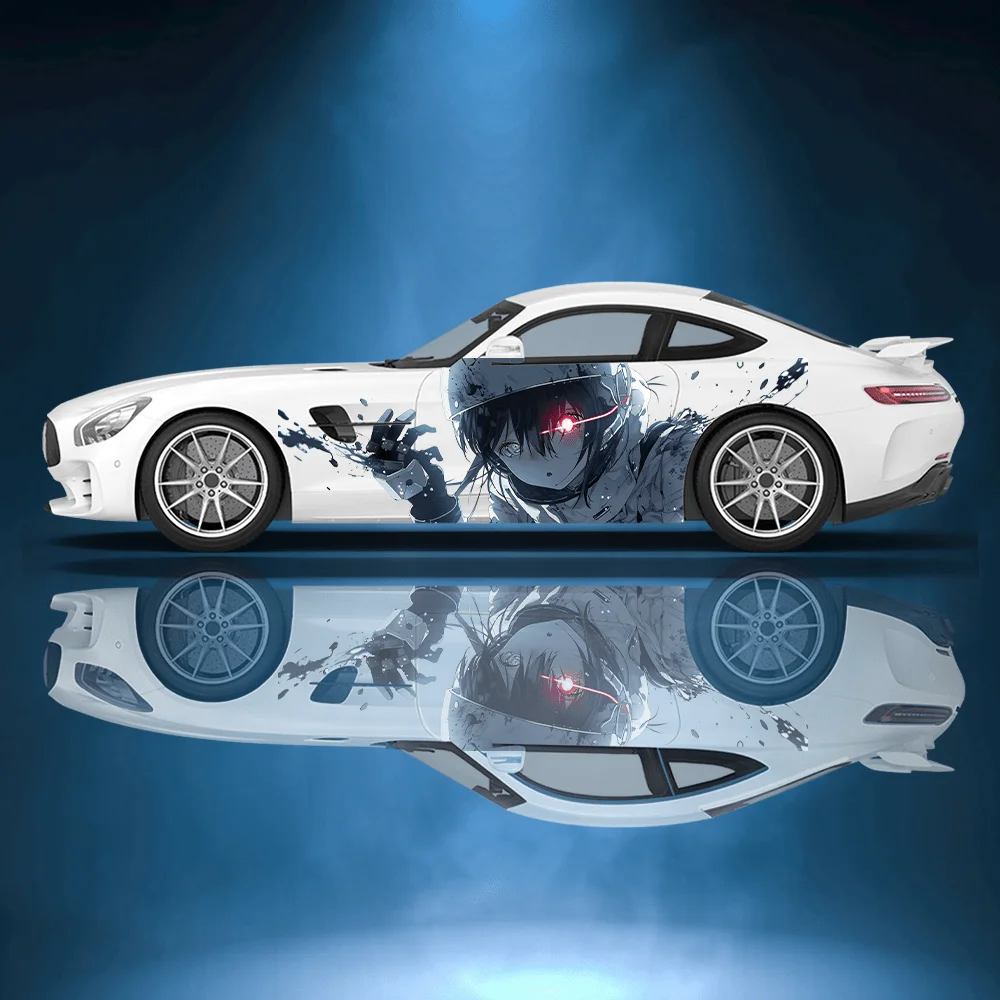 Cyberpunk future tech sense mecha girl and boy decal car sticker full body decal decoration covering scratches protect car stick