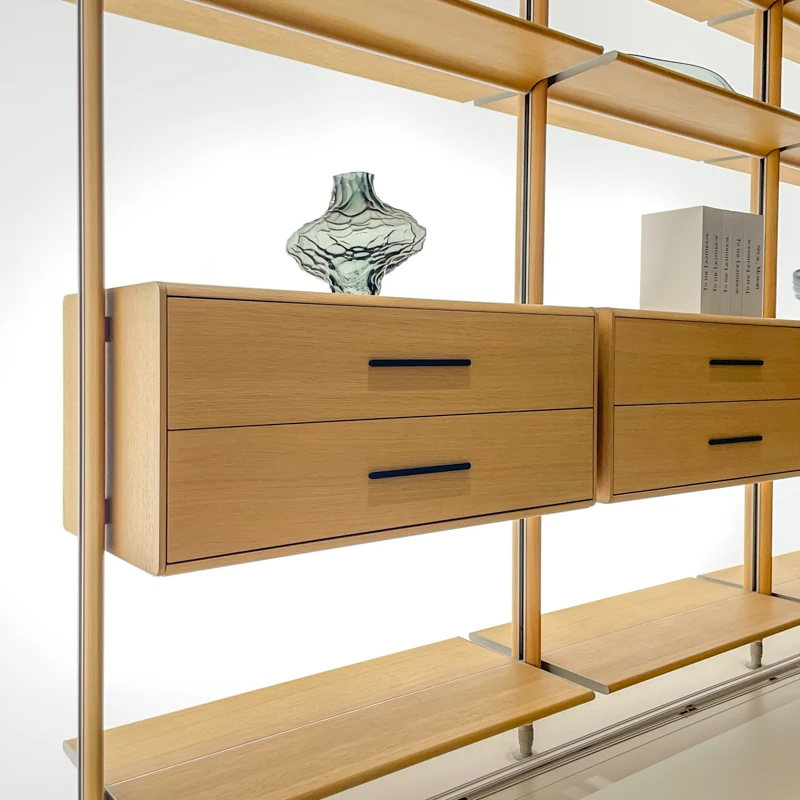 custom.Bookshelf Cabinet Modern Minimalist Luxury Custom Metal Aluminum Frame With Light Pole System Living Room Off