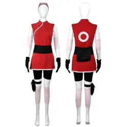 Haruno Sakura Anime Cosplay Costume Tops Skirts Sleeves Uniform Outfit Full Set Halloween Woman Clothes Cool Suit