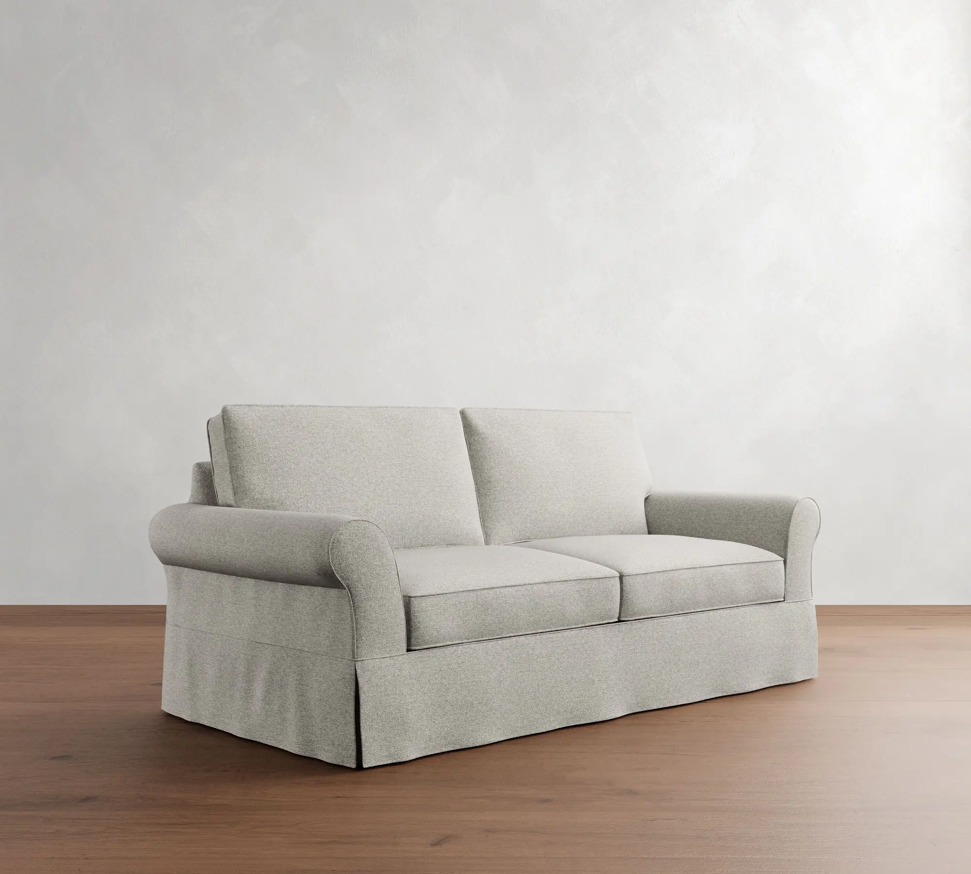 Modern Living Room Furniture Roll Arm Solid Rubberwood Legs Espresso Finish Fabric Sofa