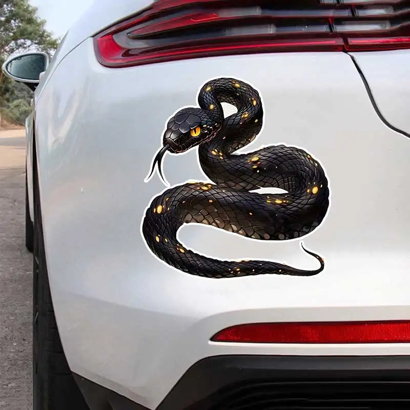 Mysterious Black Golden Snake Car Sticker Waterproof Vinyl Decal on Bumper Rear Window Laptop Self-adhesive Decal For Car  Y837