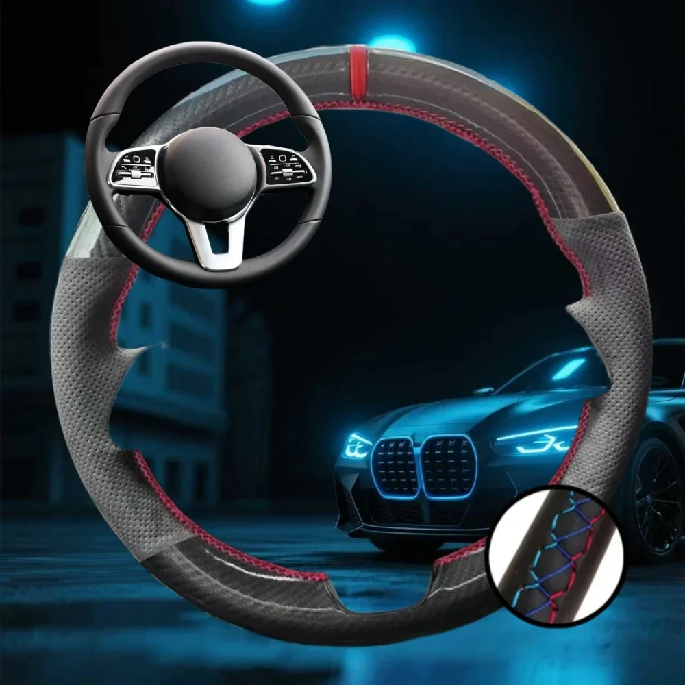 

Customized Car Steering Wheel Cover For Mercedes Benz A C E S G Class W177 W205 W213 W22 Car Accessories Hand-sewn Steering Wrap