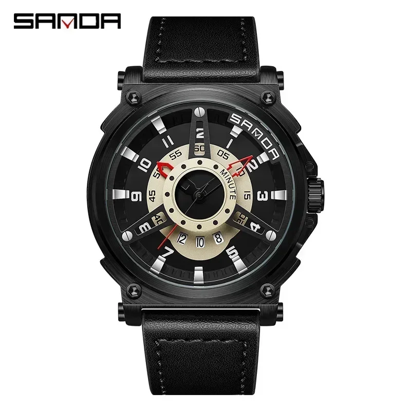 Sanda Luxe Herenhorloge Casual Sport Outdoor Militaire Waterdichte Schokbestendige Automatische Rubberen Kwartsklok 2024 Schok New5013