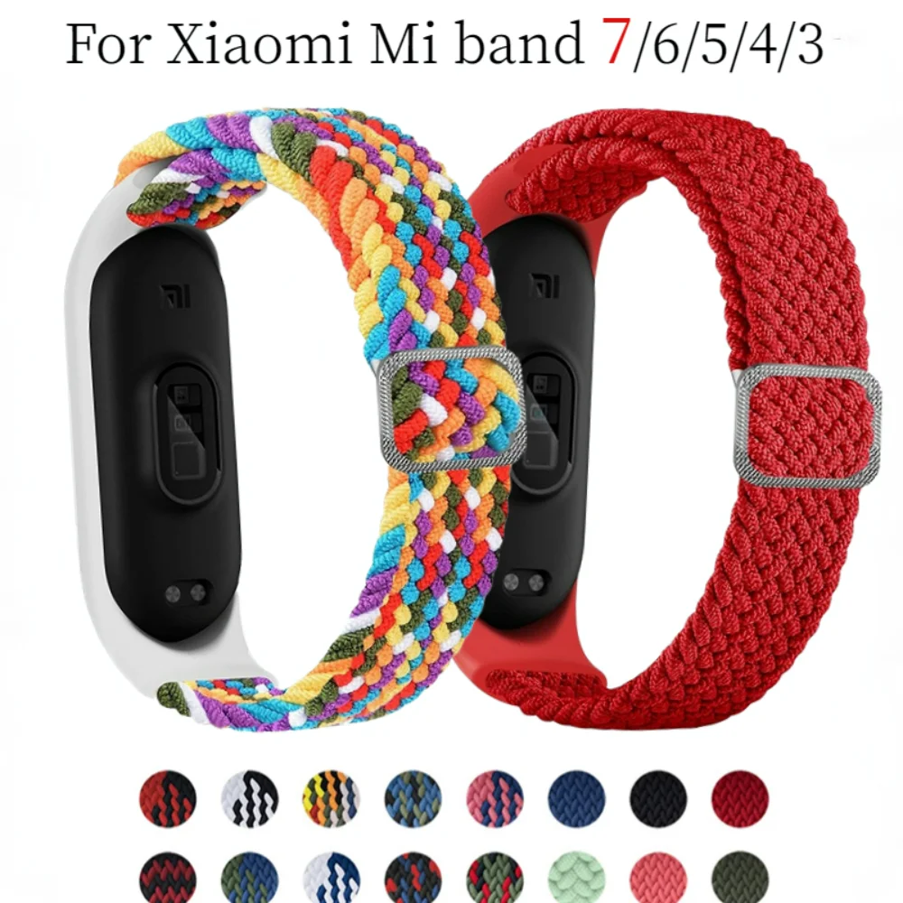 

Регулируемый эластичный ремешок для Xiaomi Mi Band 7 6 5 4 3, удобный тканевый браслет, браслет для Xiaomi Mi Band 6, для Mi Band 5 4