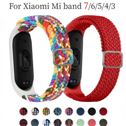 Pulseira elástica ajustável para Xiaomi Mi Band 7 6 5 4 3 Confortável Pulseira de Tecido para Xiaomi Mi Band 6 para Mi Band 5 4